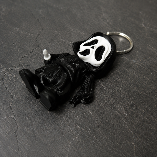Ghost Face Keyring PLA Horror Movie Inspired Keychain 7cm Figure