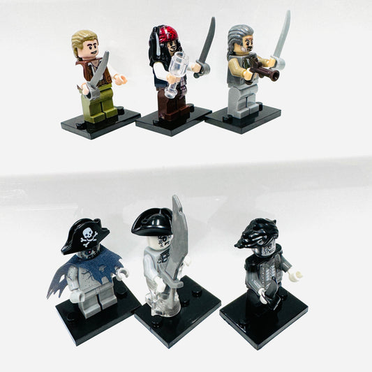 Custom Pirates Of The Caribbean Set Of 6 Minifigures
