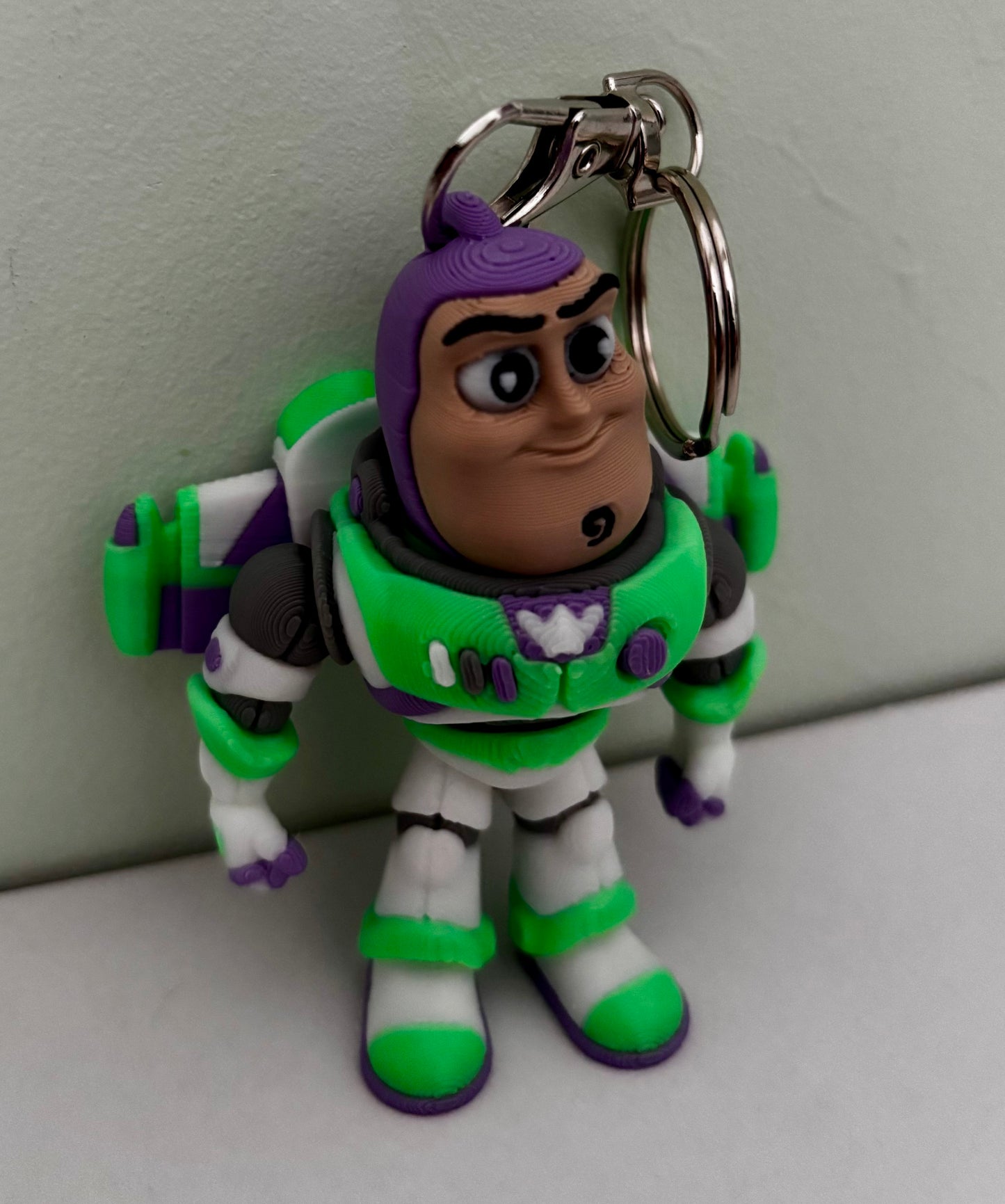 Space Ranger Buzz Inspired 3D Printed Keyring | Cute Backpack Charm | 7cm