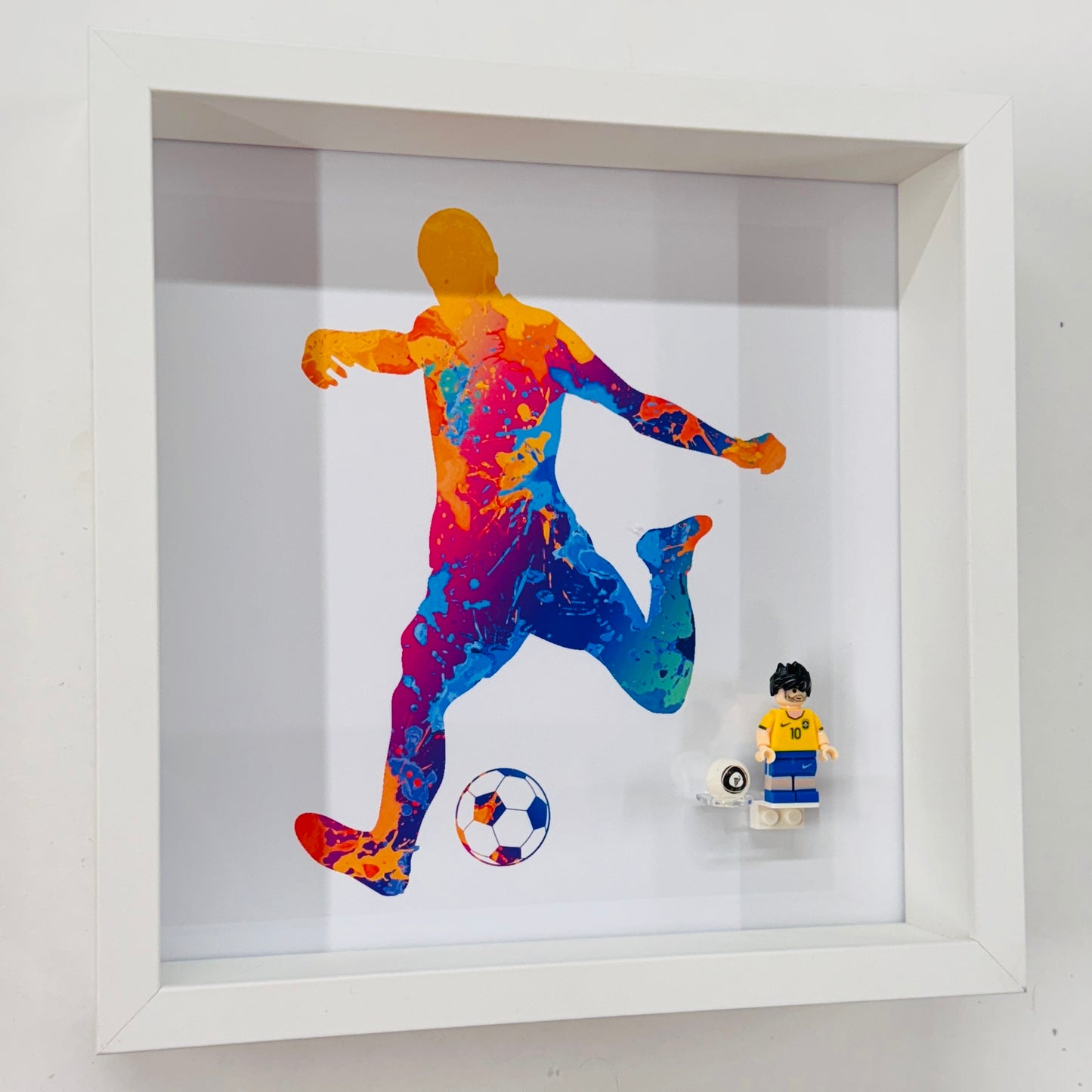 Neymar Jr Football Figure in a Frame