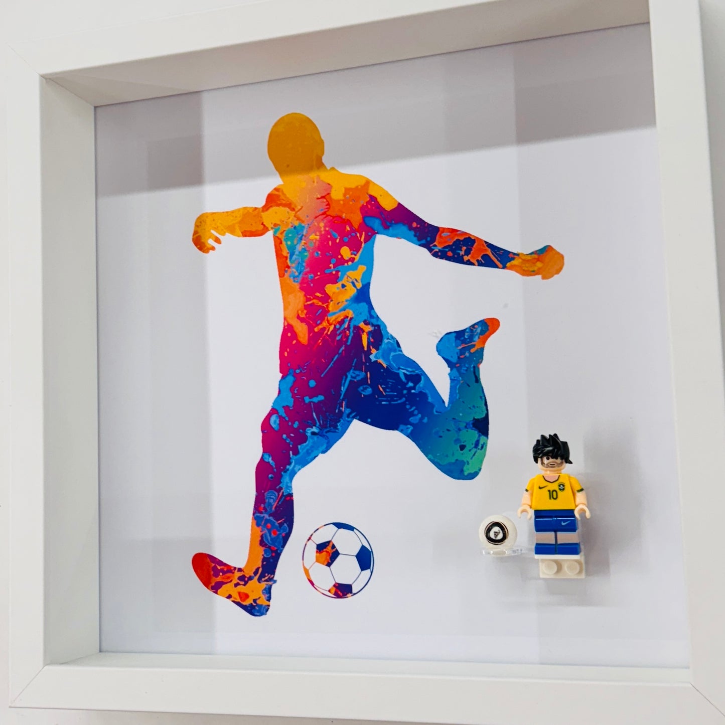 Neymar Jr Football Figure in a Frame