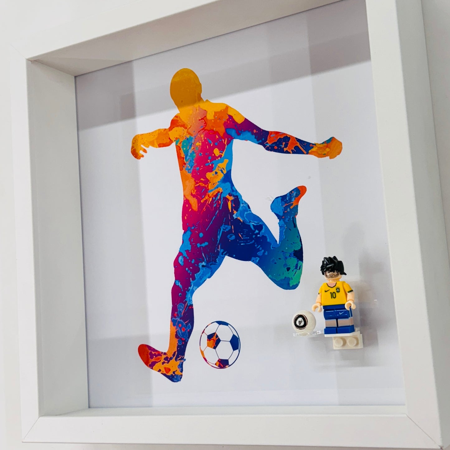 Neymar Jr Football Figure in a Frame