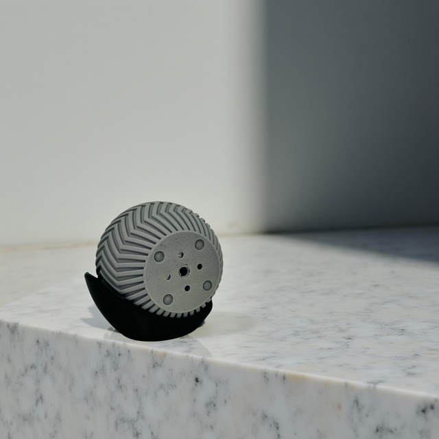 3D Printed Grey Titled Chevron Planter