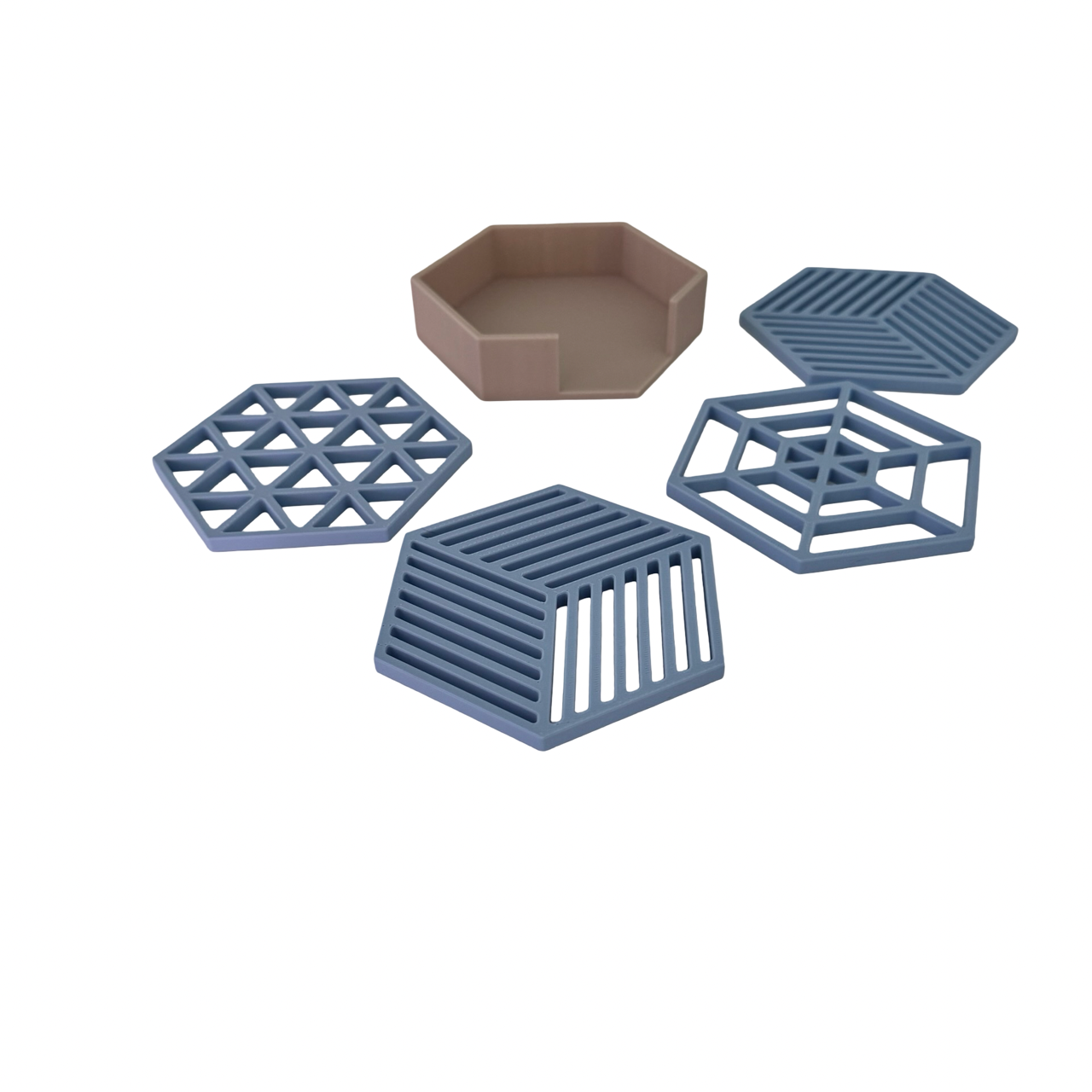 3D Printed Geometric Coasters (Set of 4)