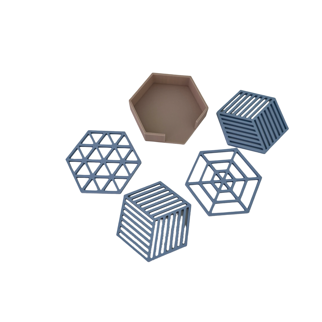 3D Printed Geometric Coasters (Set of 4)