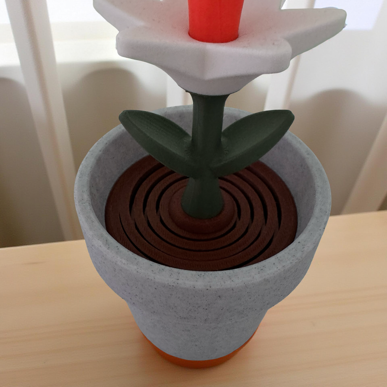 3D Printed Daffodil Flower in Pot Fidget Toy