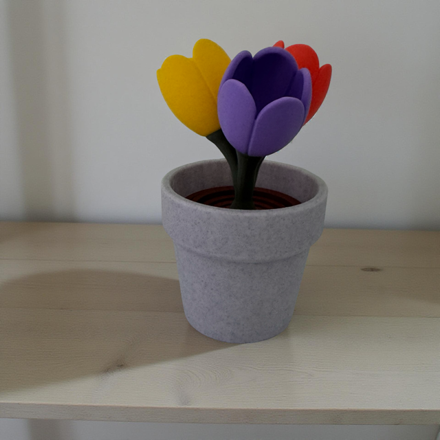 3D Printed Tulip Flower in Pot Fidget Toy