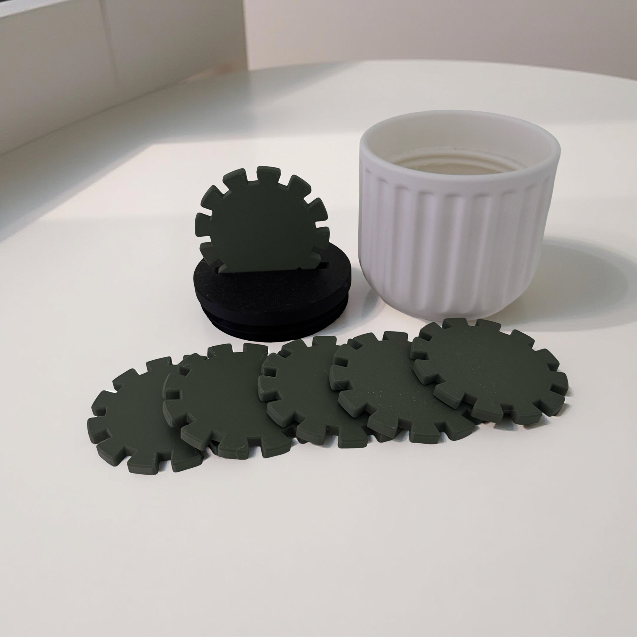 3D Printed Cactus-Themed Coasters (Set of 6)