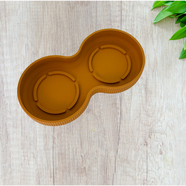 Duo Beige Planters with Mustard Tray