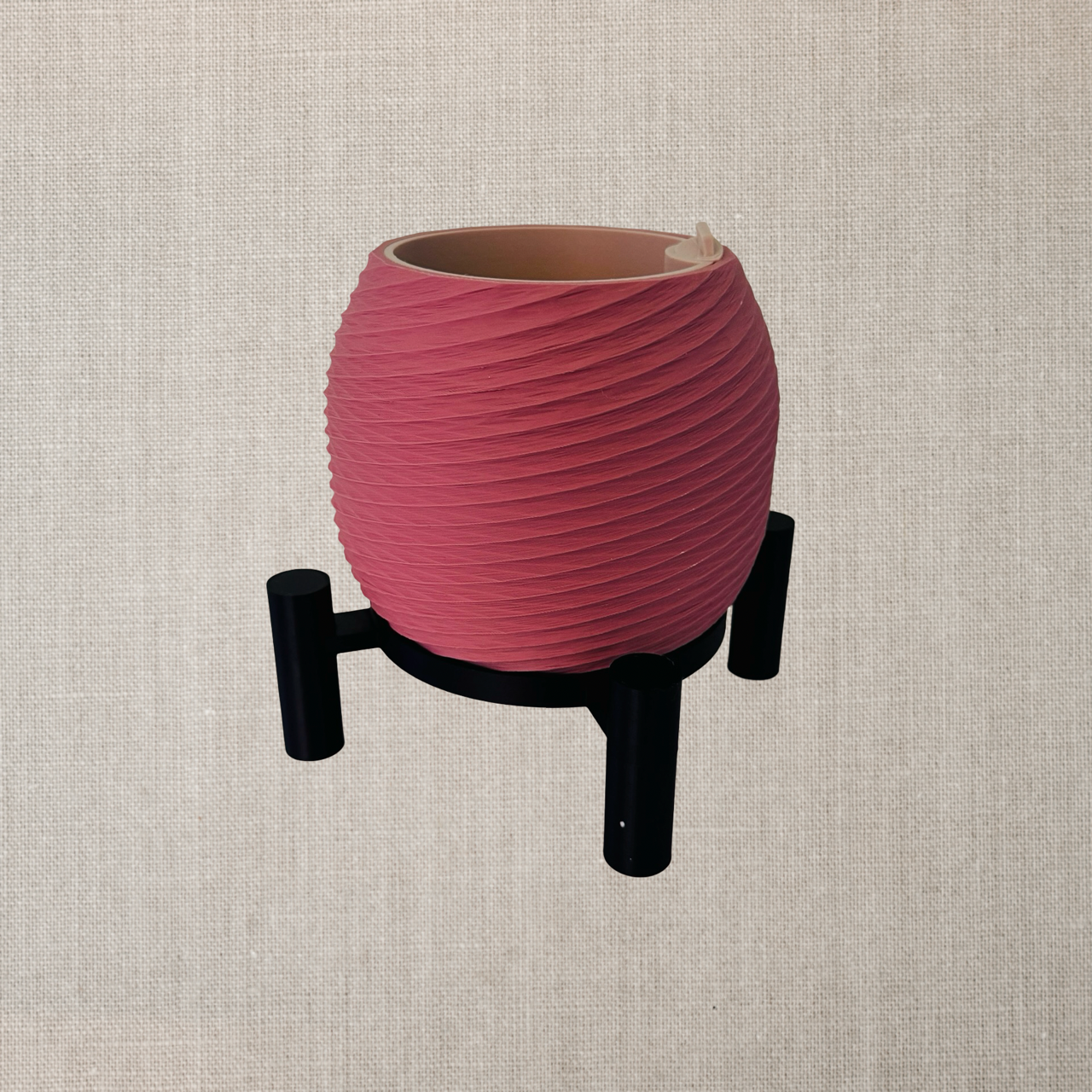Terracotta Planter with Black Stand
