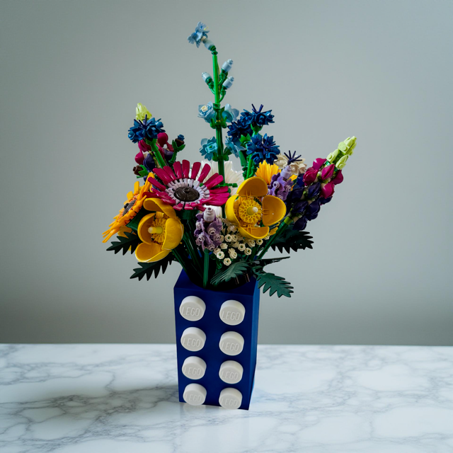 Brick Vase with White Dotted Design