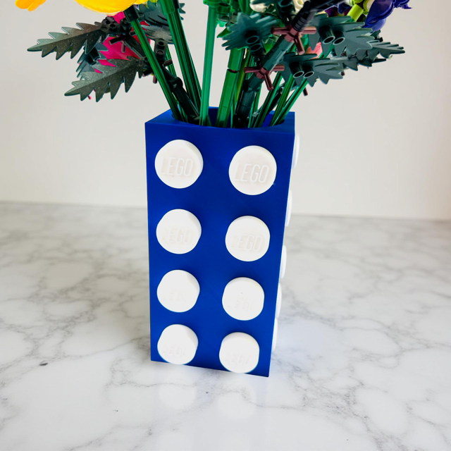Brick Vase with White Dotted Design