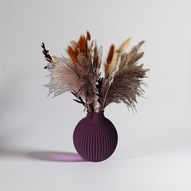 3D Printed Mauve Round Vase