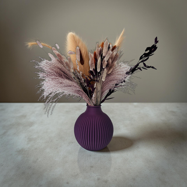 3D Printed Mauve Round Vase