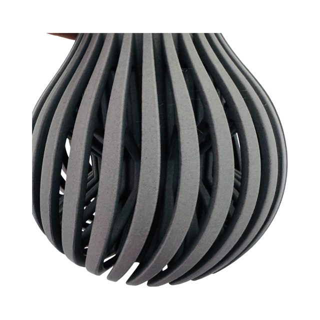 3D Printed Grey Silhouette Vase with Rose Neck