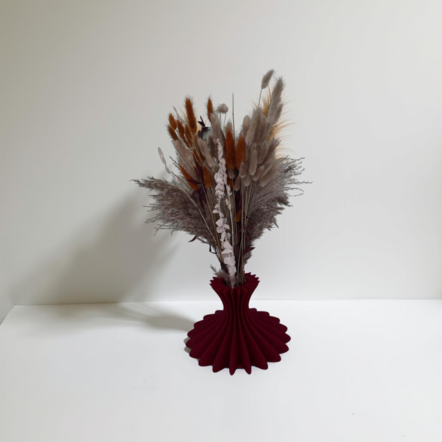 3D Printed Red Sculptual Vase