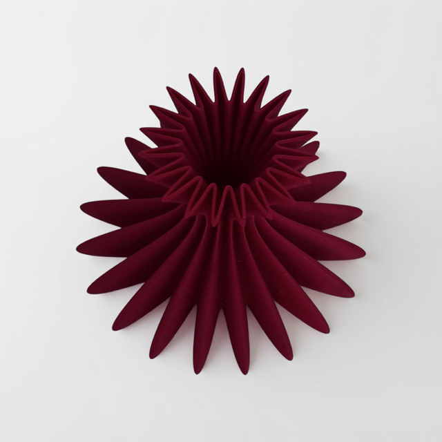 3D Printed Red Sculptual Vase