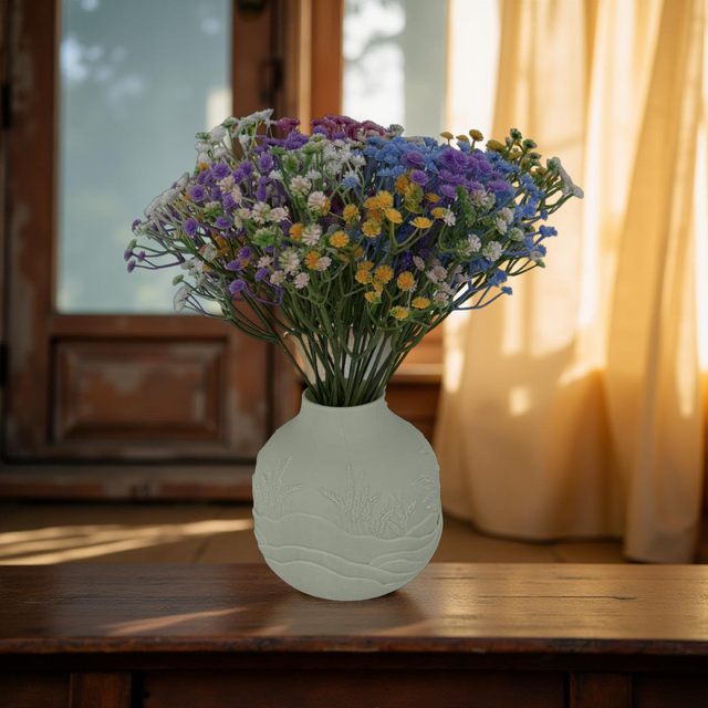 3D Printed Mint Green Wheat Round Vase