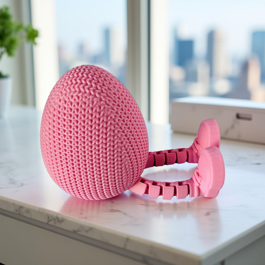 Articulated Urban Easter Egg Buddy - 3D printed Self Sitter with flexi Legs & Stylish Trainers