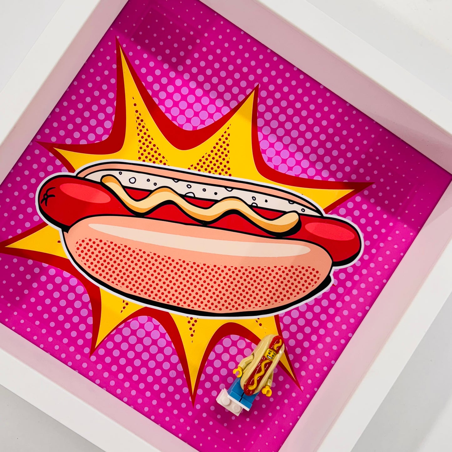 Hotdog Minifigure in a Frame