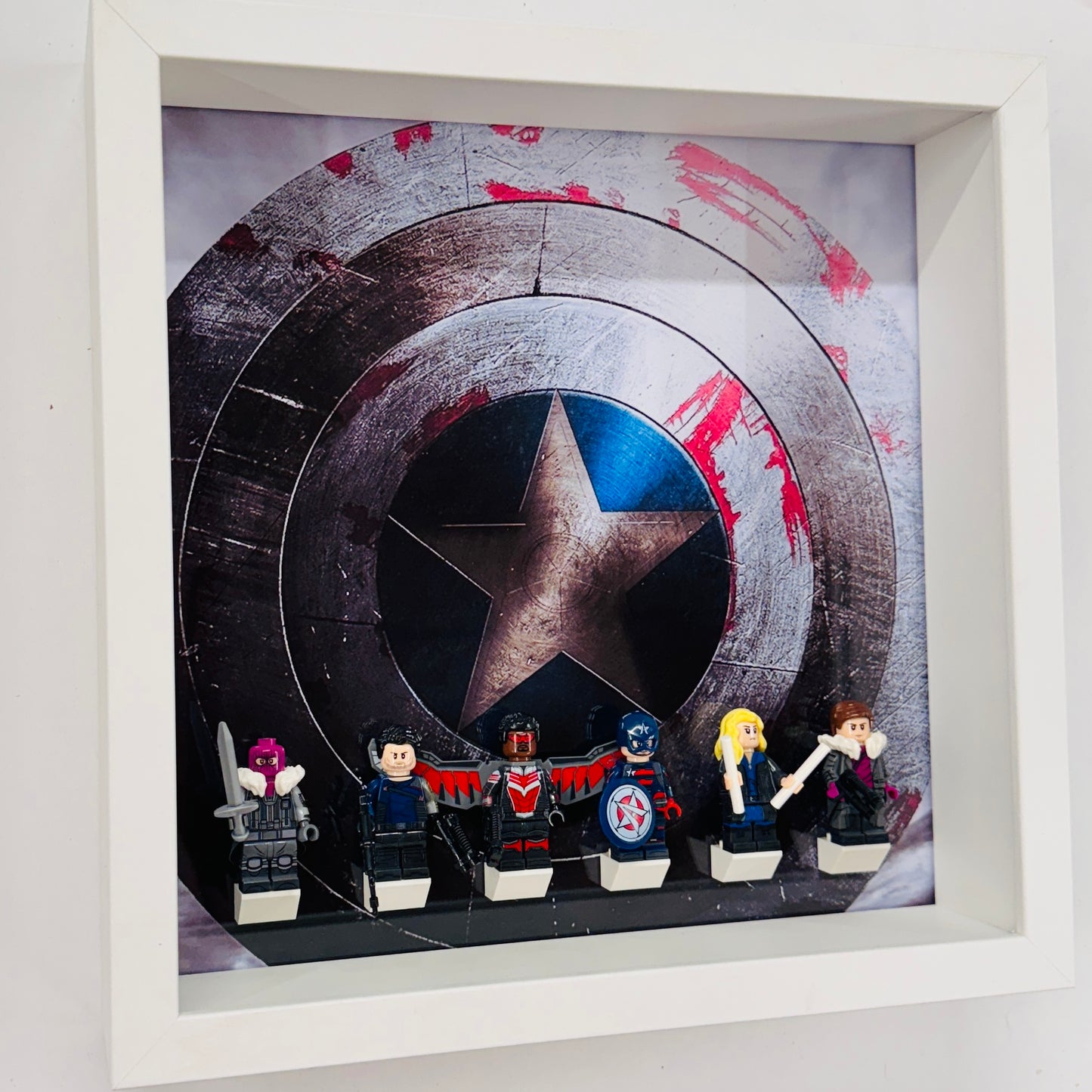 Falcon & Winter Soldier Minifigures in a Frame