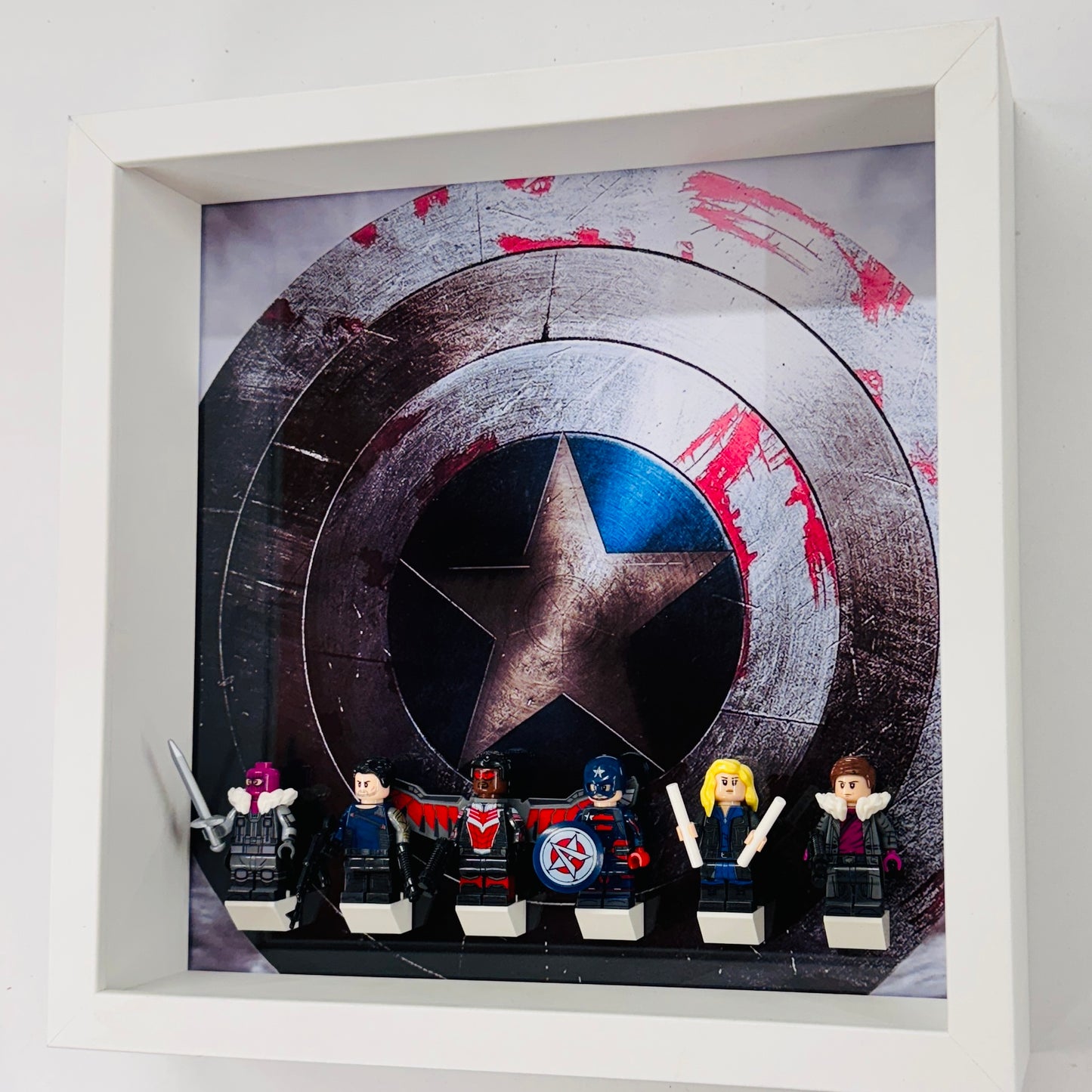 Falcon & Winter Soldier Minifigures in a Frame