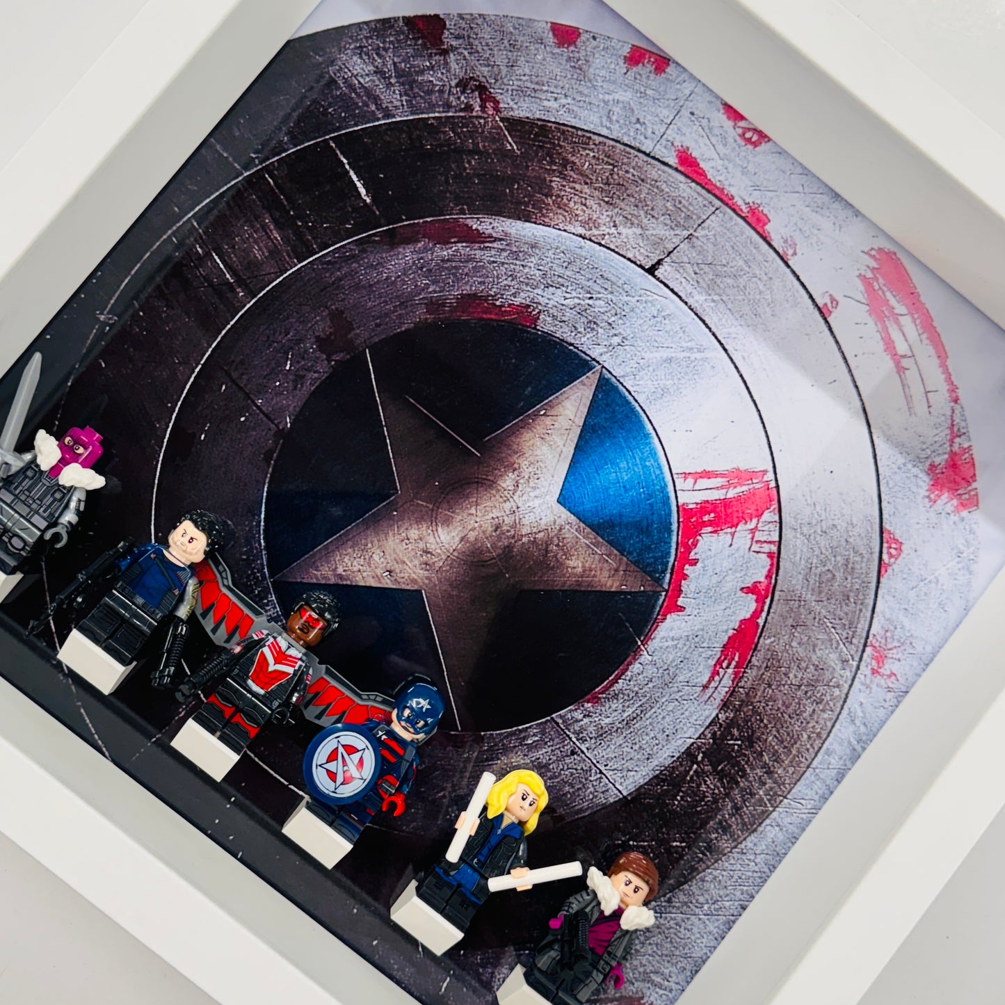 Falcon & Winter Soldier Minifigures in a Frame