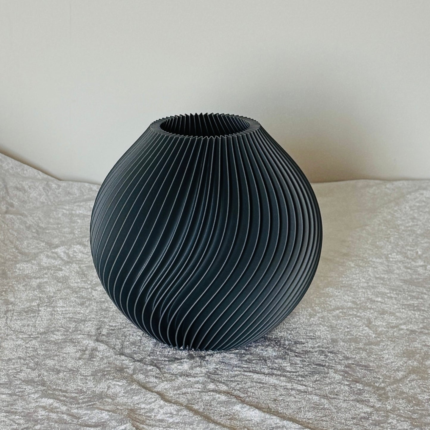 Ethereal Hues: 15cm 3D-Printed Vase in Pastel, Wood Tones & Sleek Greys