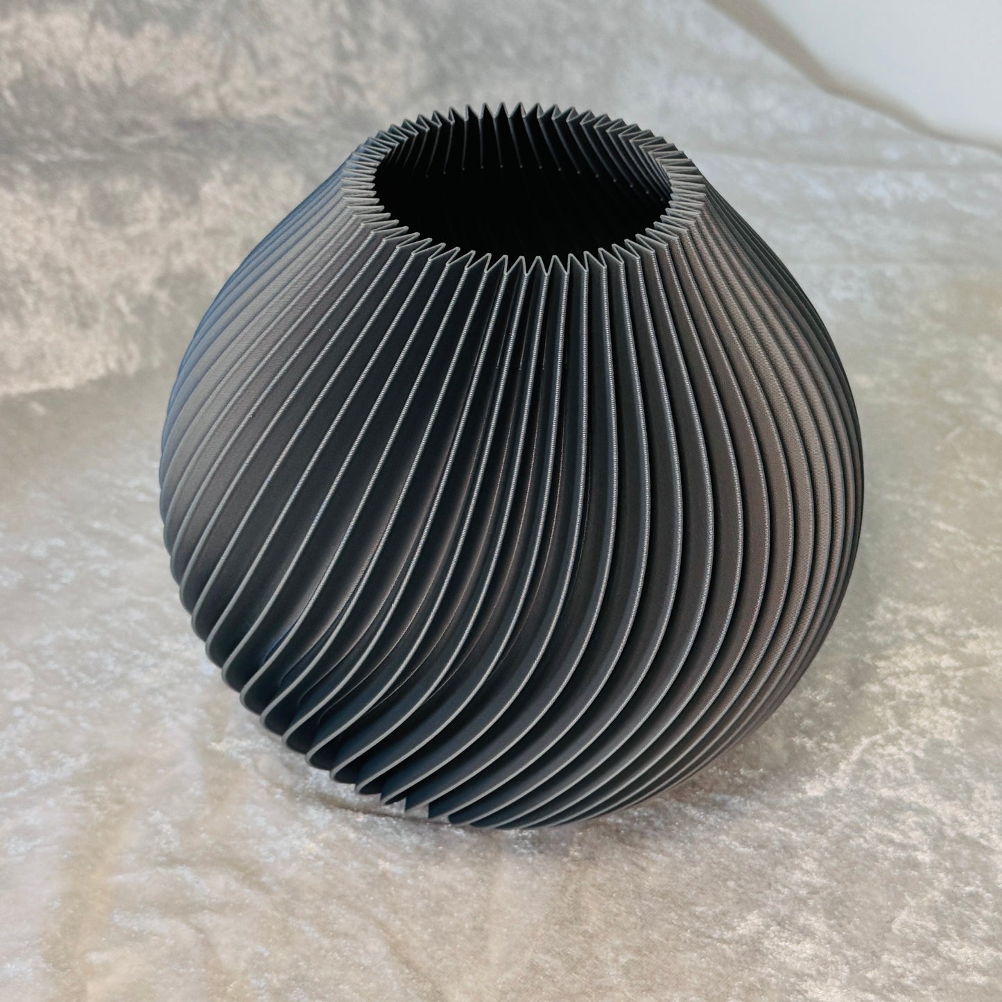 Ethereal Hues: 15cm 3D-Printed Vase in Pastel, Wood Tones & Sleek Greys