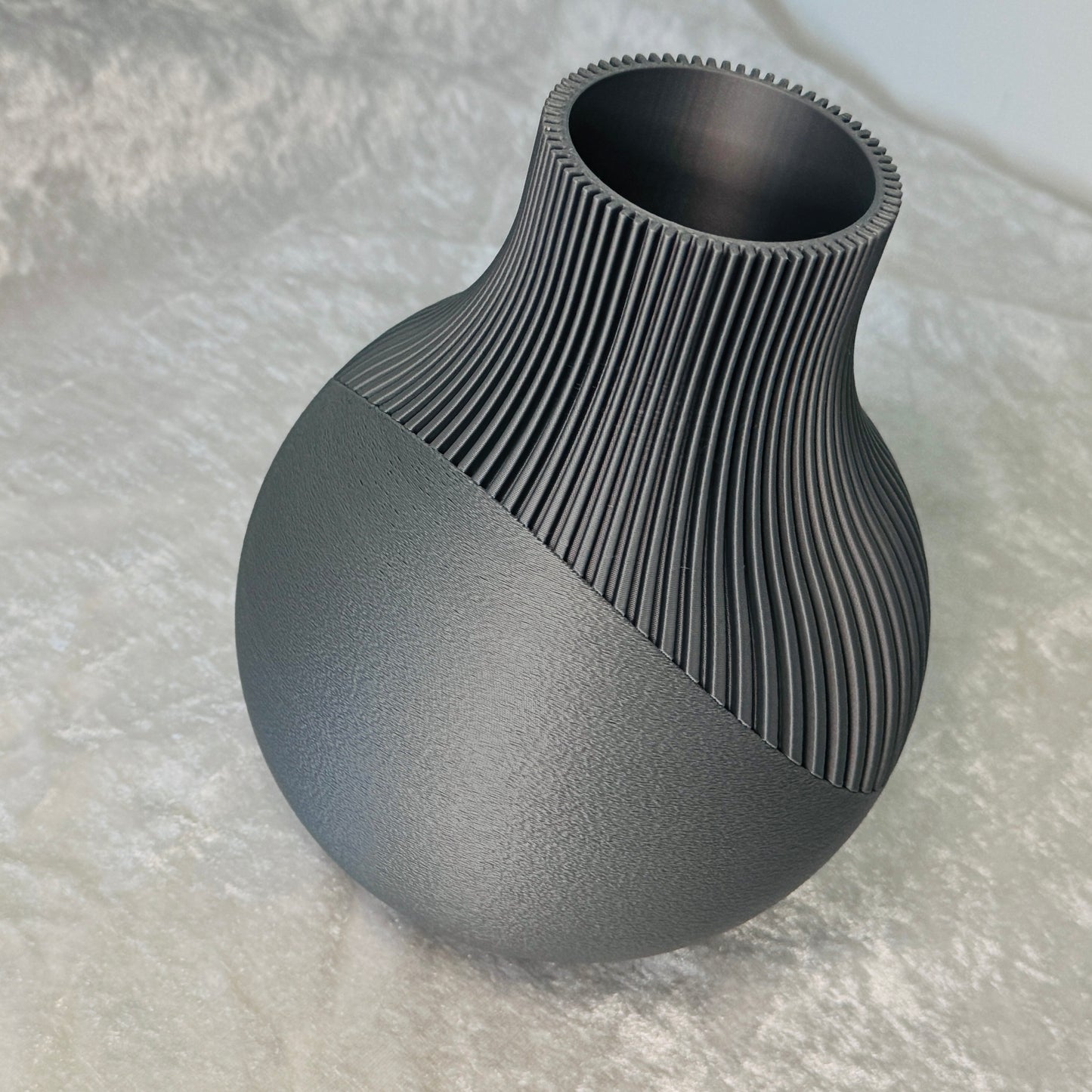 Vase for Lego Or Dried Flowers 18cm 3D-Printed in Pastel & Sleek Greys