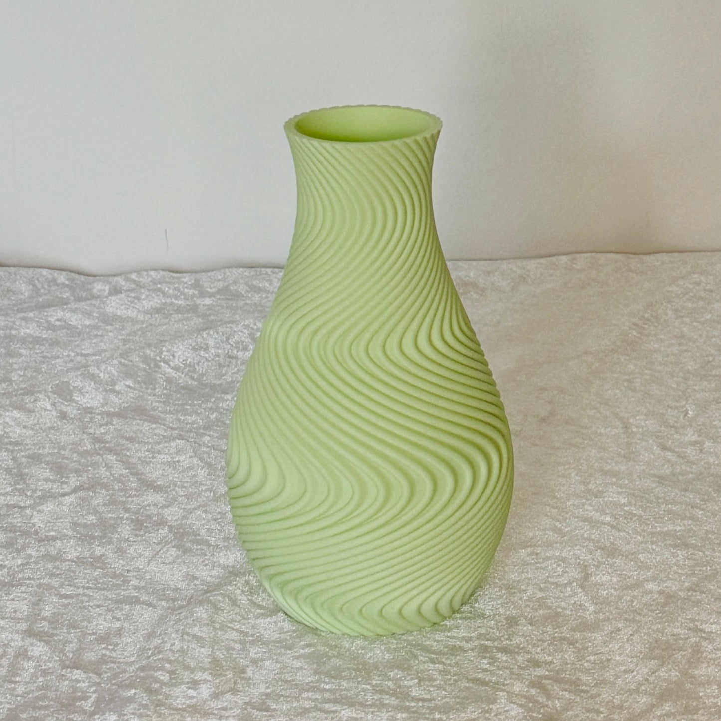 Ethereal Hues Vase 17cm 3D- Printed Vase in Pastel, Wood & Sleek Greys