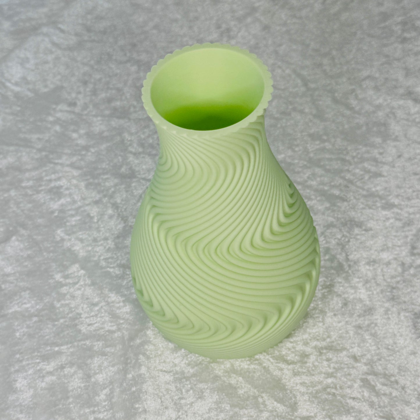 Ethereal Hues Vase 17cm 3D- Printed Vase in Pastel, Wood & Sleek Greys