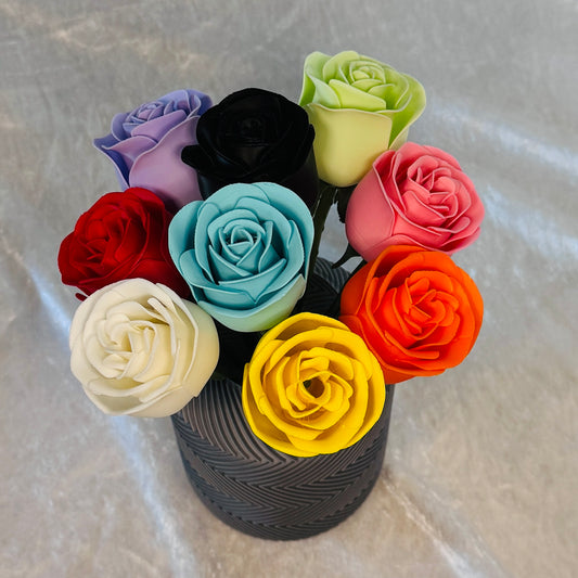 Ethereal Hues: 15cm 3D-Printed Vase in Pastel, Wood Tones & Sleek Greys