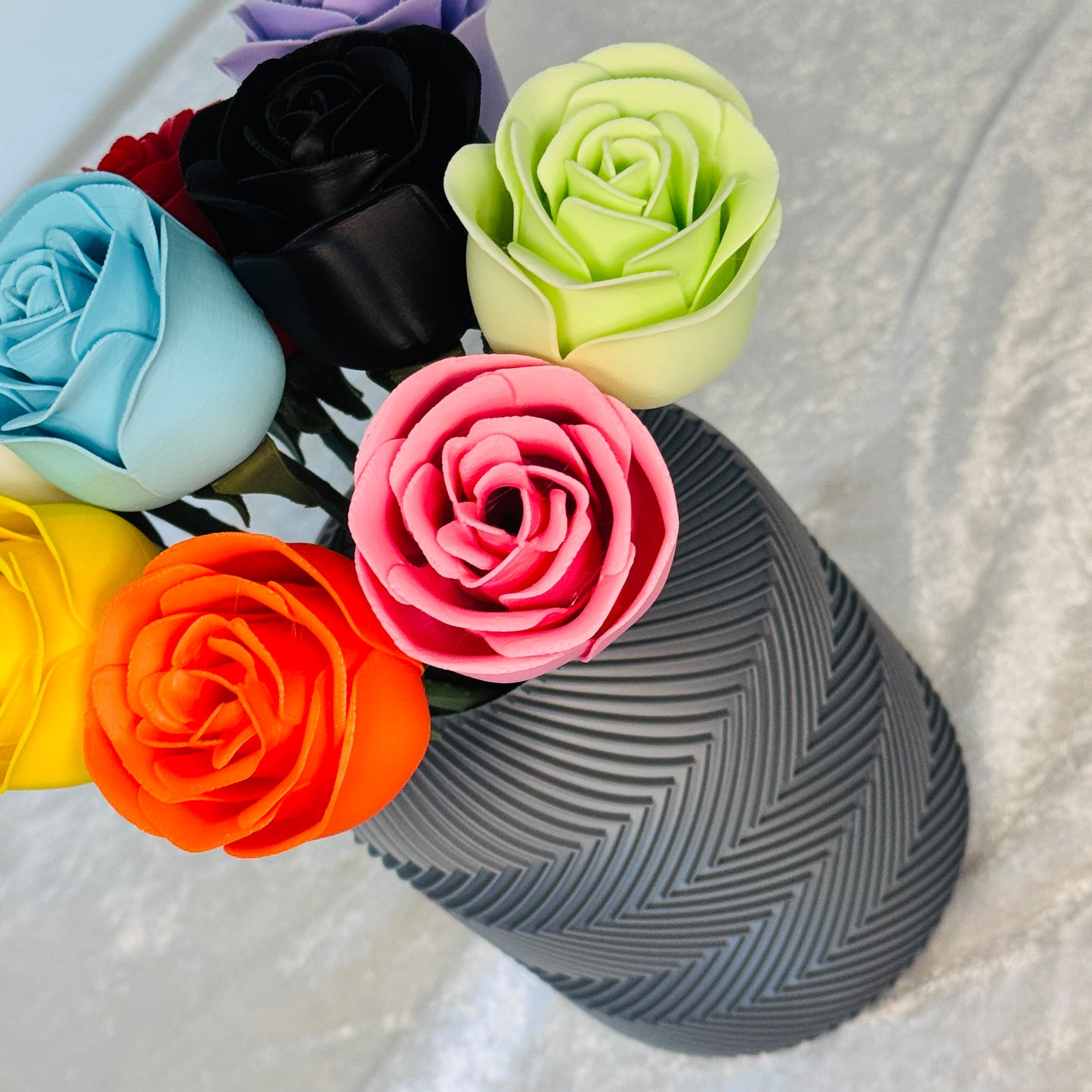 Ethereal Hues: 15cm 3D-Printed Vase in Pastel, Wood Tones & Sleek Greys