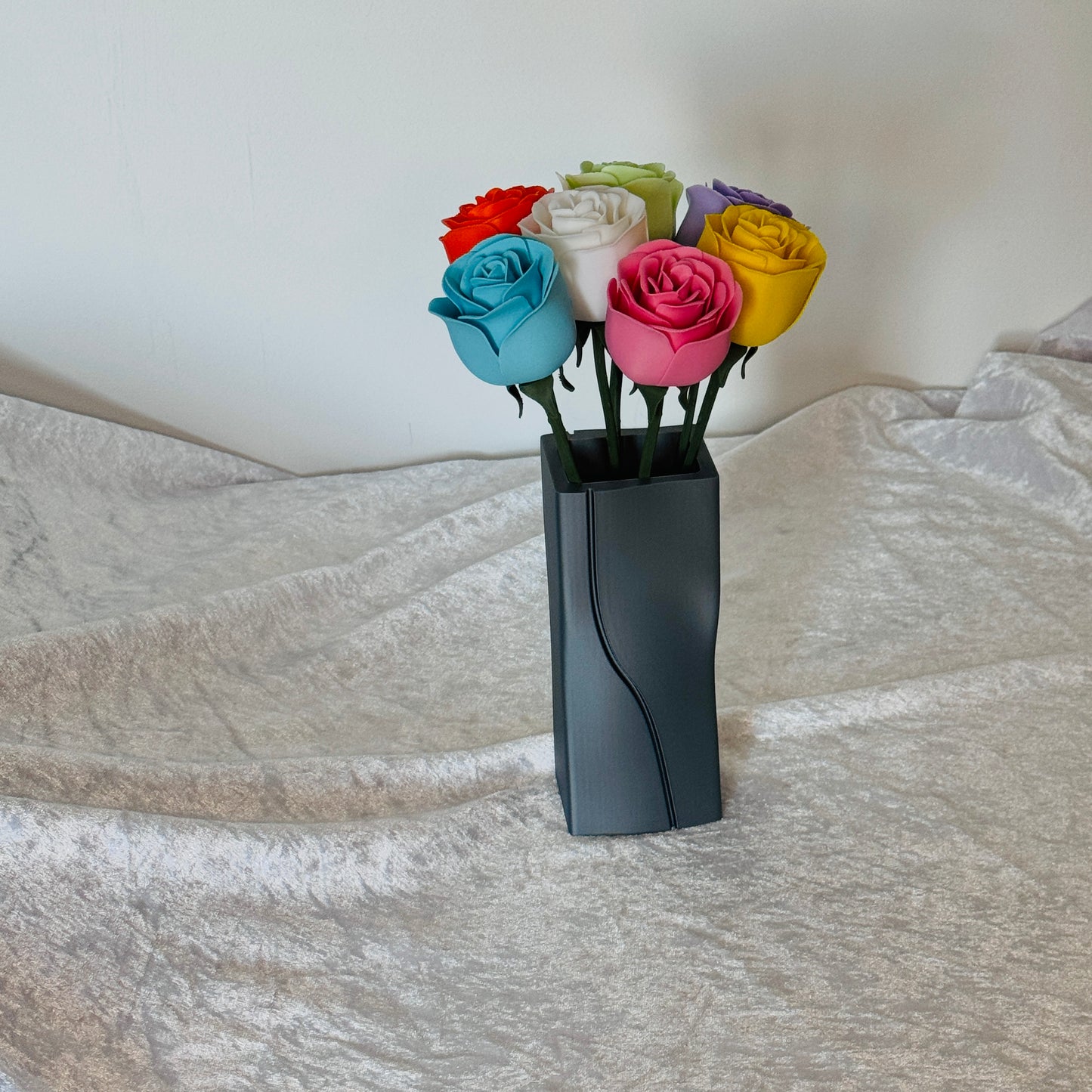 Vase for Lego or Dried Flowers 15cm 3D-Printed Vase in Pastel & Sleek Greys