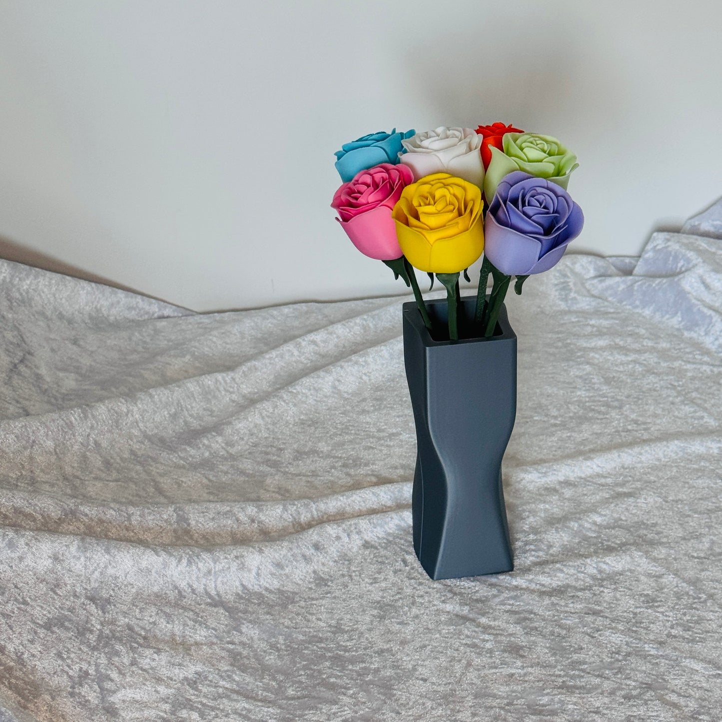 Vase for Lego or Dried Flowers 15cm 3D-Printed Vase in Pastel & Sleek Greys