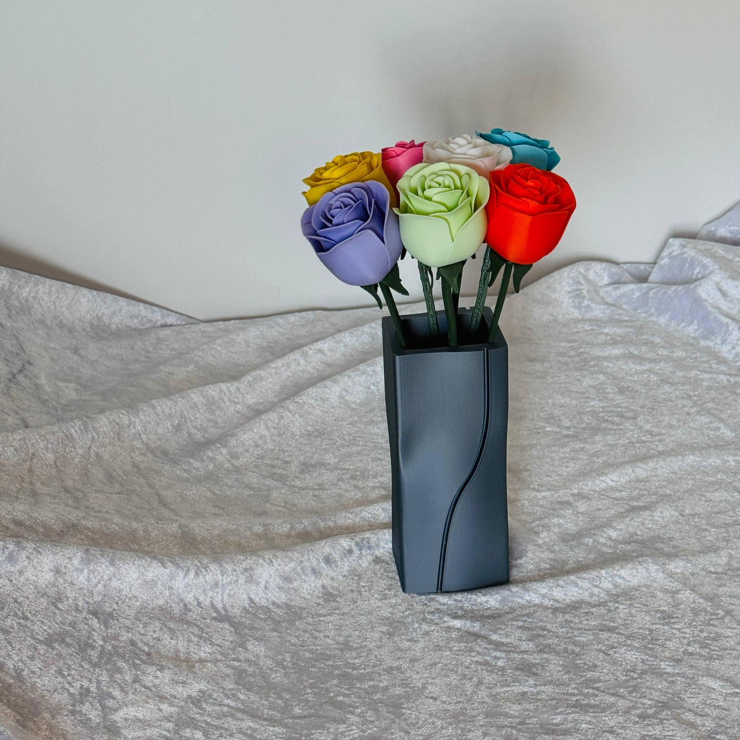 Vase for Lego or Dried Flowers 15cm 3D-Printed Vase in Pastel & Sleek Greys