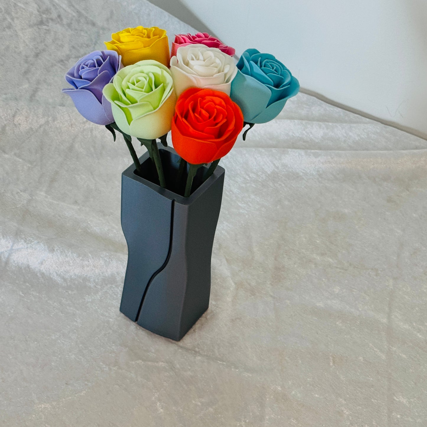 Vase for Lego or Dried Flowers 15cm 3D-Printed Vase in Pastel & Sleek Greys