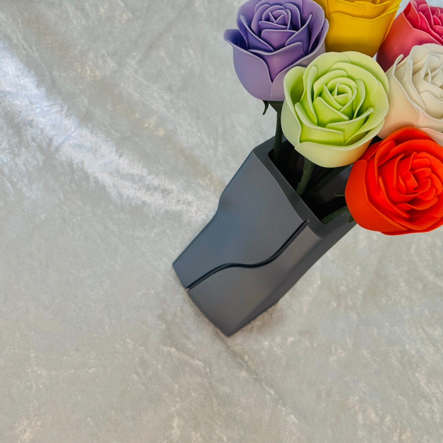Vase for Lego or Dried Flowers 15cm 3D-Printed Vase in Pastel & Sleek Greys