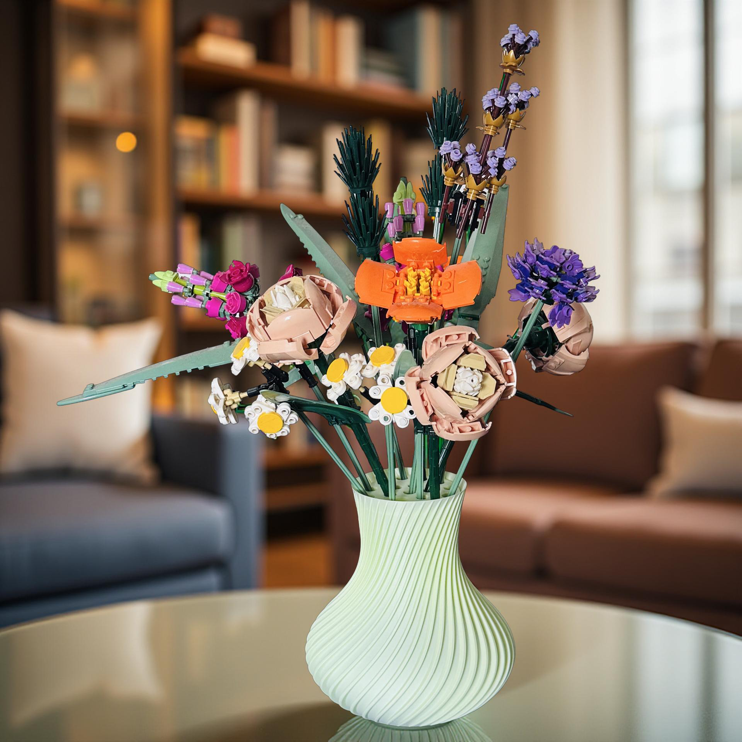 Display Vase For Lego Bouquet,Artificial Flowers, Roses 10280 Botanicals.