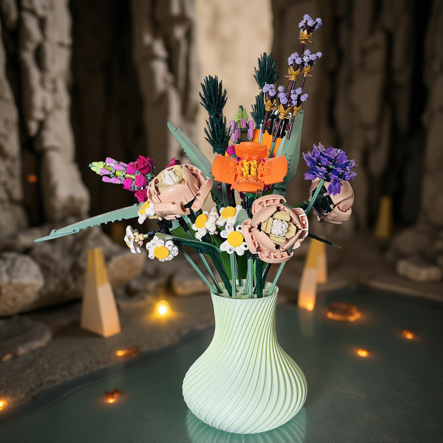 Display Vase For Lego Bouquet,Artificial Flowers, Roses 10280 Botanicals.