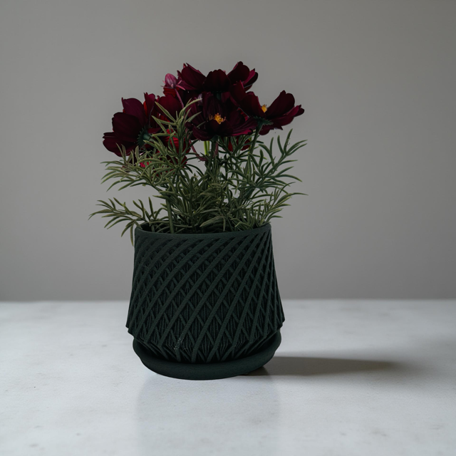 3D Printed Geometric Olive Planter