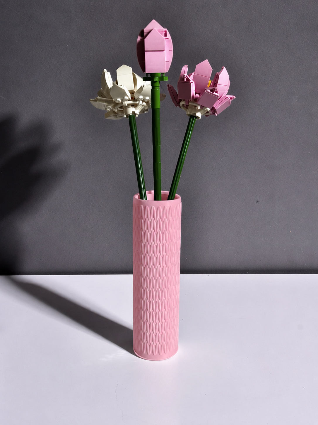 Vase for LEGO Lotus Flowers 40647 | Modern Knitted Vase | 17cm Tall