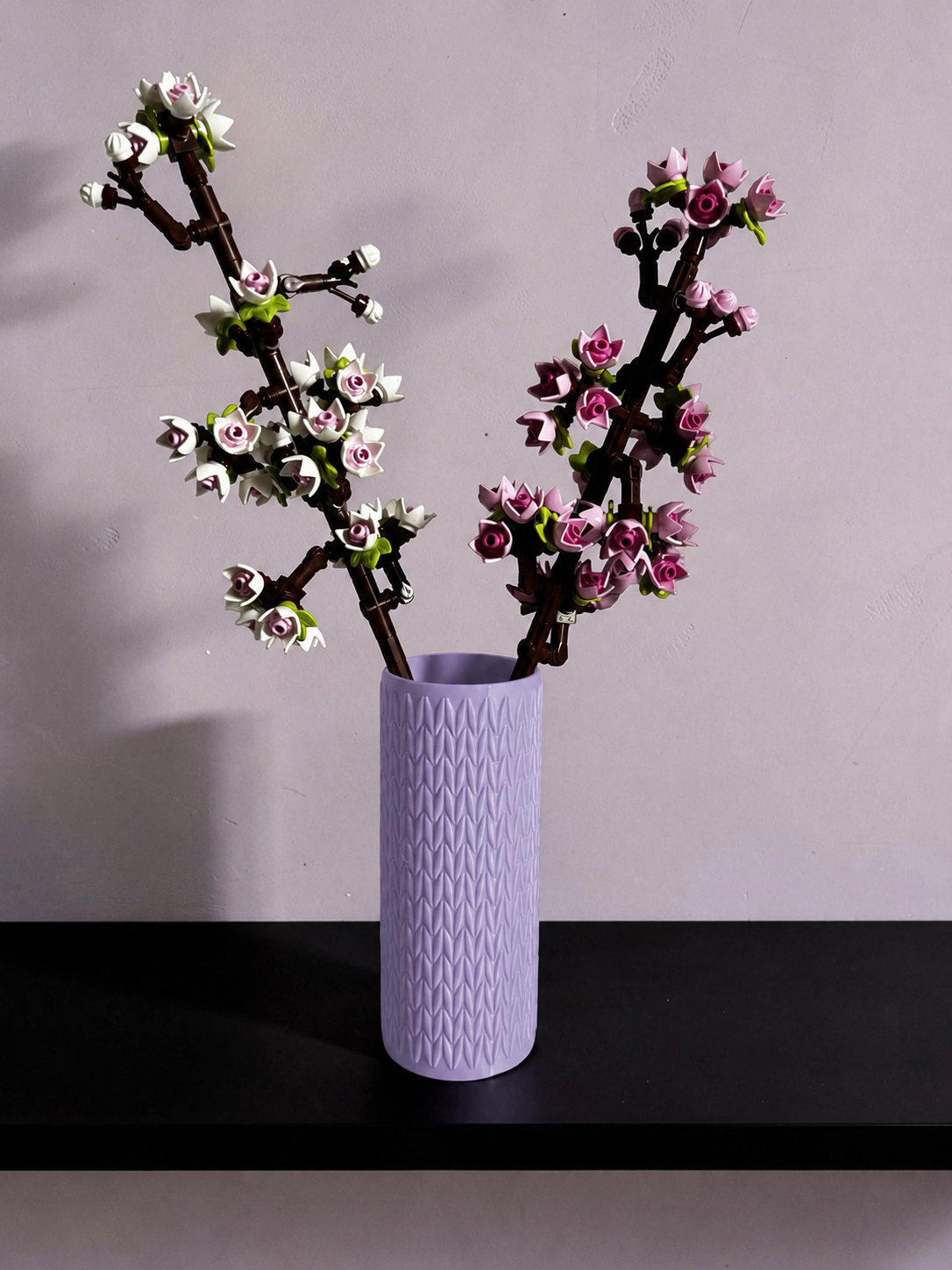 Vase for LEGO Cherry Blossoms 40725 | Modern Knitted Vase | 14.5cm Tall