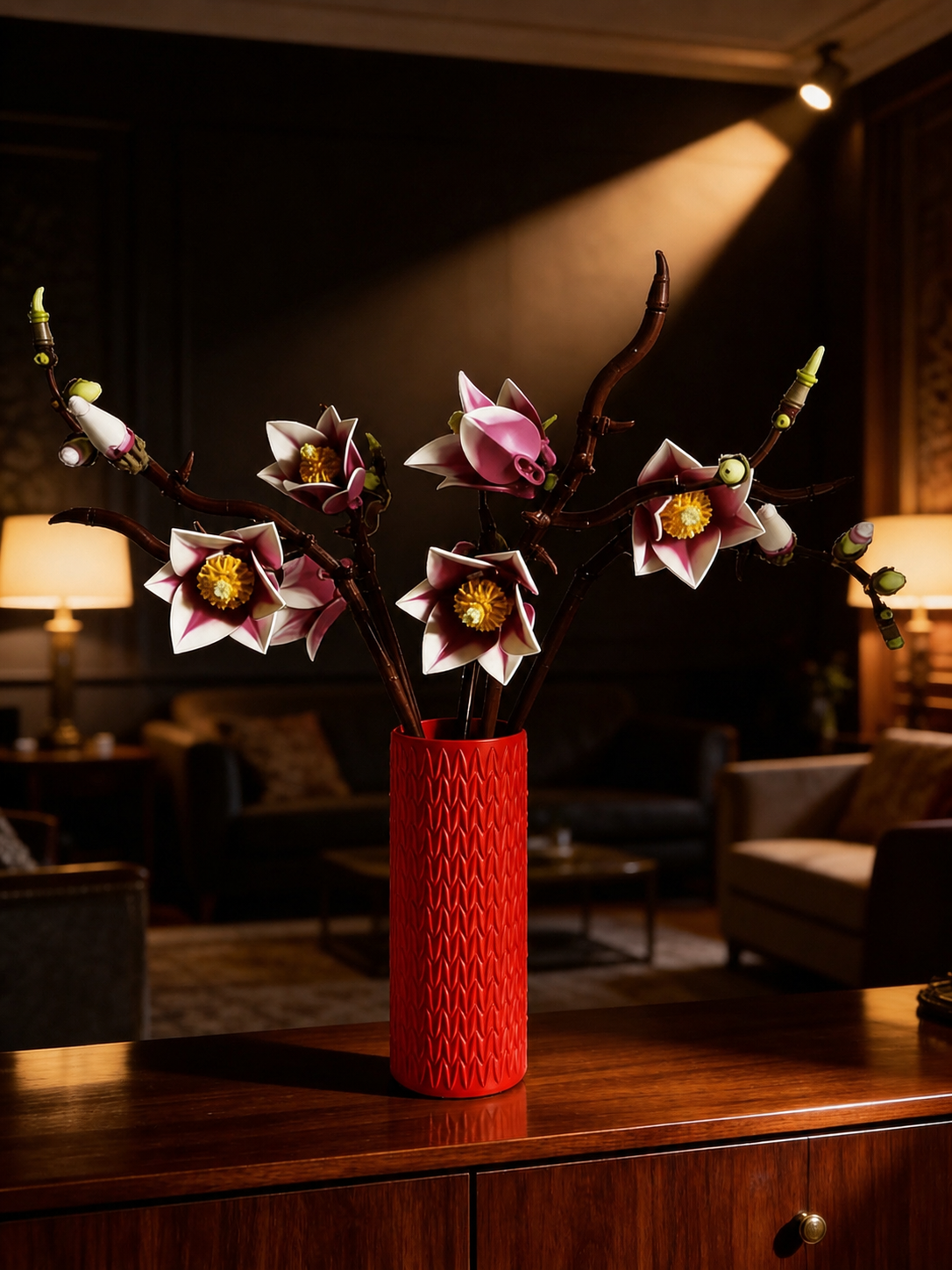 Vase for LEGO Magnolia Branches 11510 | Modern Knitted Vase | 18cm Tall