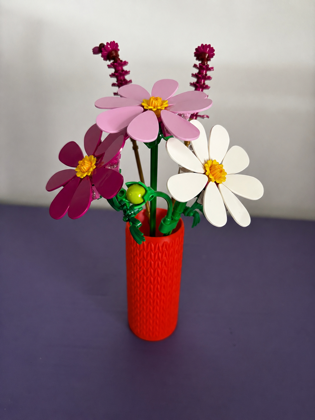 Vase for LEGO Botanicals Cosmos Flowers 11514 | Modern Knitted Vase | 11cm  Tall