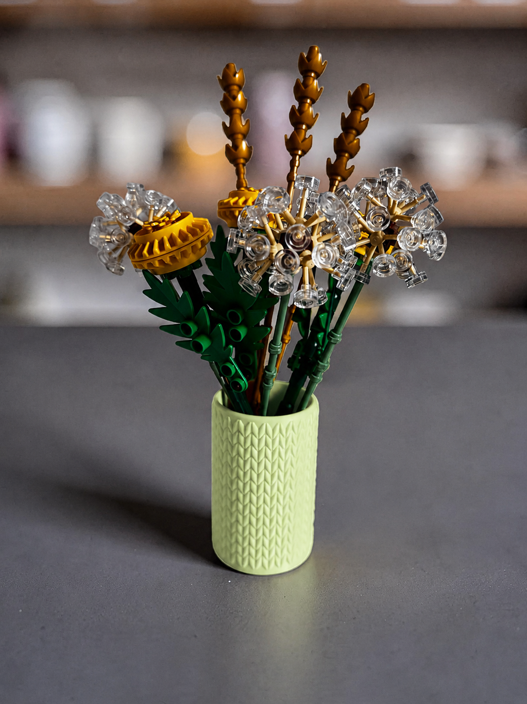 Vase for LEGO Botanicals Field Flowers 30701 | Modern Knitted Vase | 8cm Tall