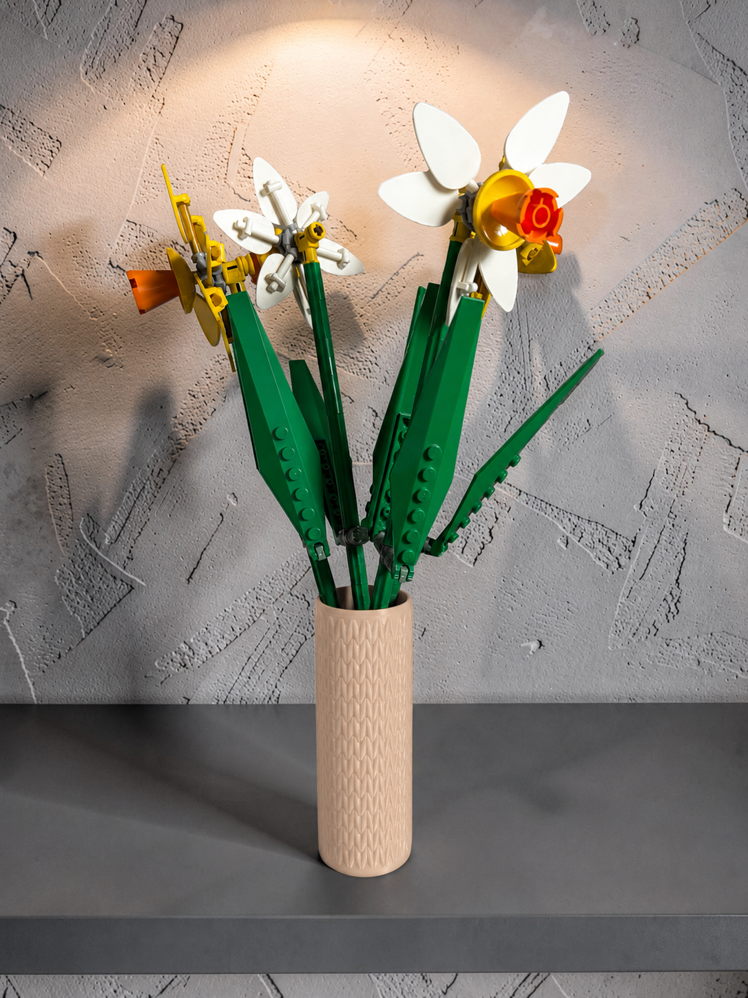 Vase for LEGO Icons Daffodils 40646 | Modern Knitted Vase | 11cm Tall