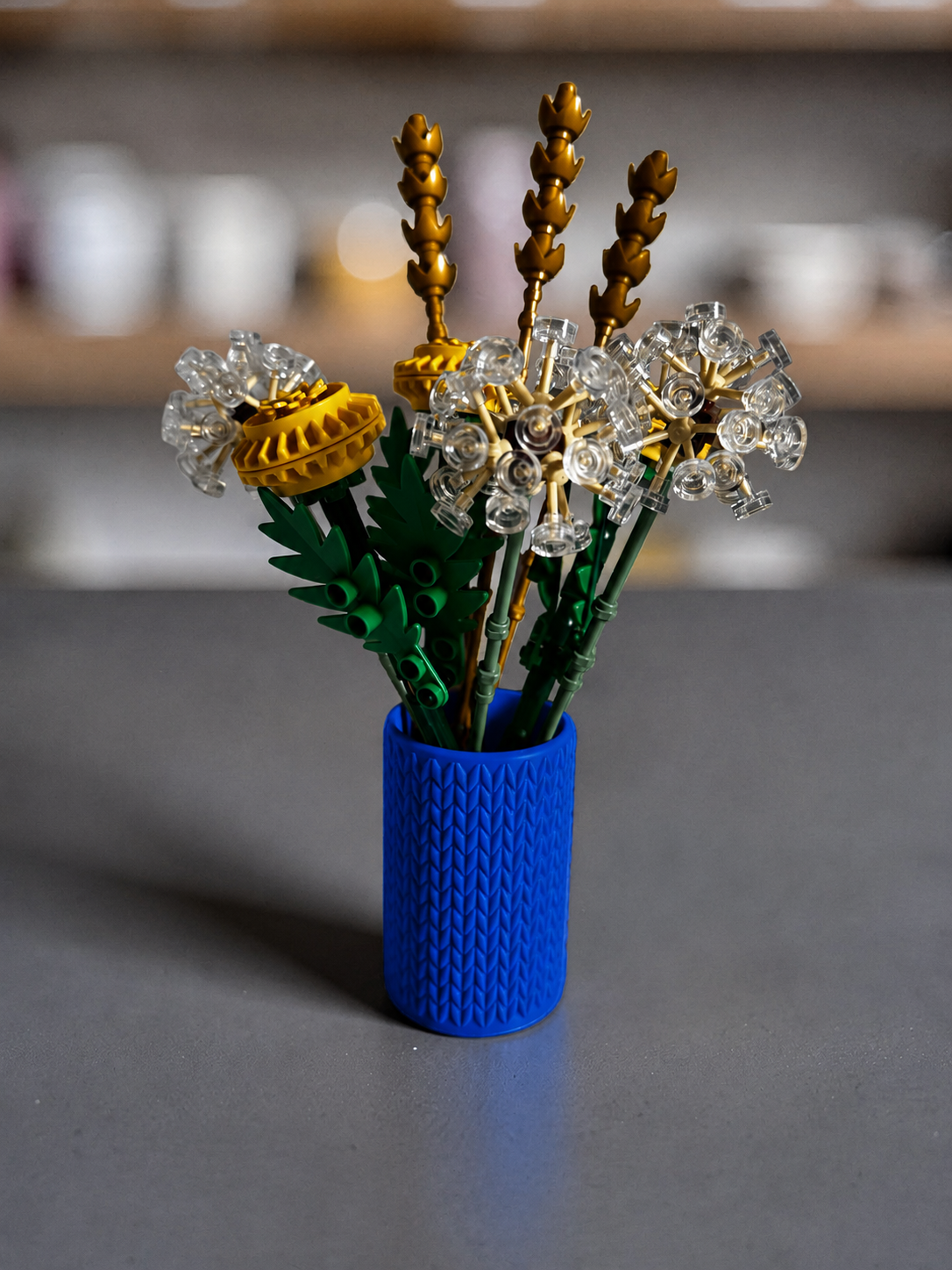 Vase for LEGO Botanicals Field Flowers 30701 | Modern Knitted Vase | 8cm Tall