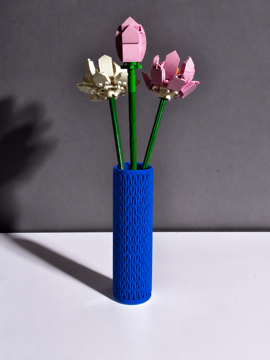 Vase for LEGO Lotus Flowers 40647 | Modern Knitted Vase | 17cm Tall